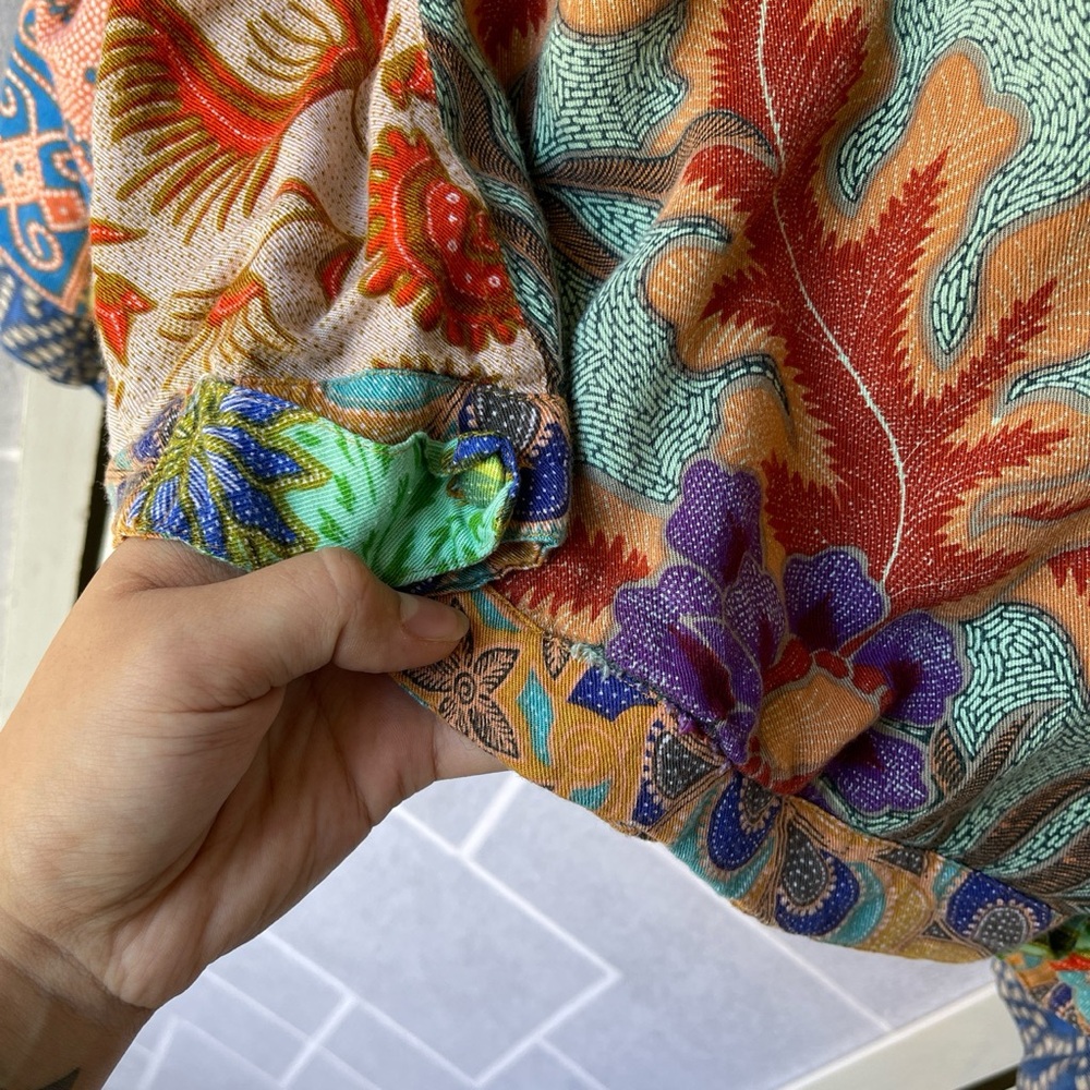 Vintage Rayon Patchwork Hippie Jacket - image 8